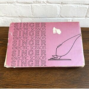 Vintage Singer Electric Scissors Set Original Box Cradle Adapter Tested Working